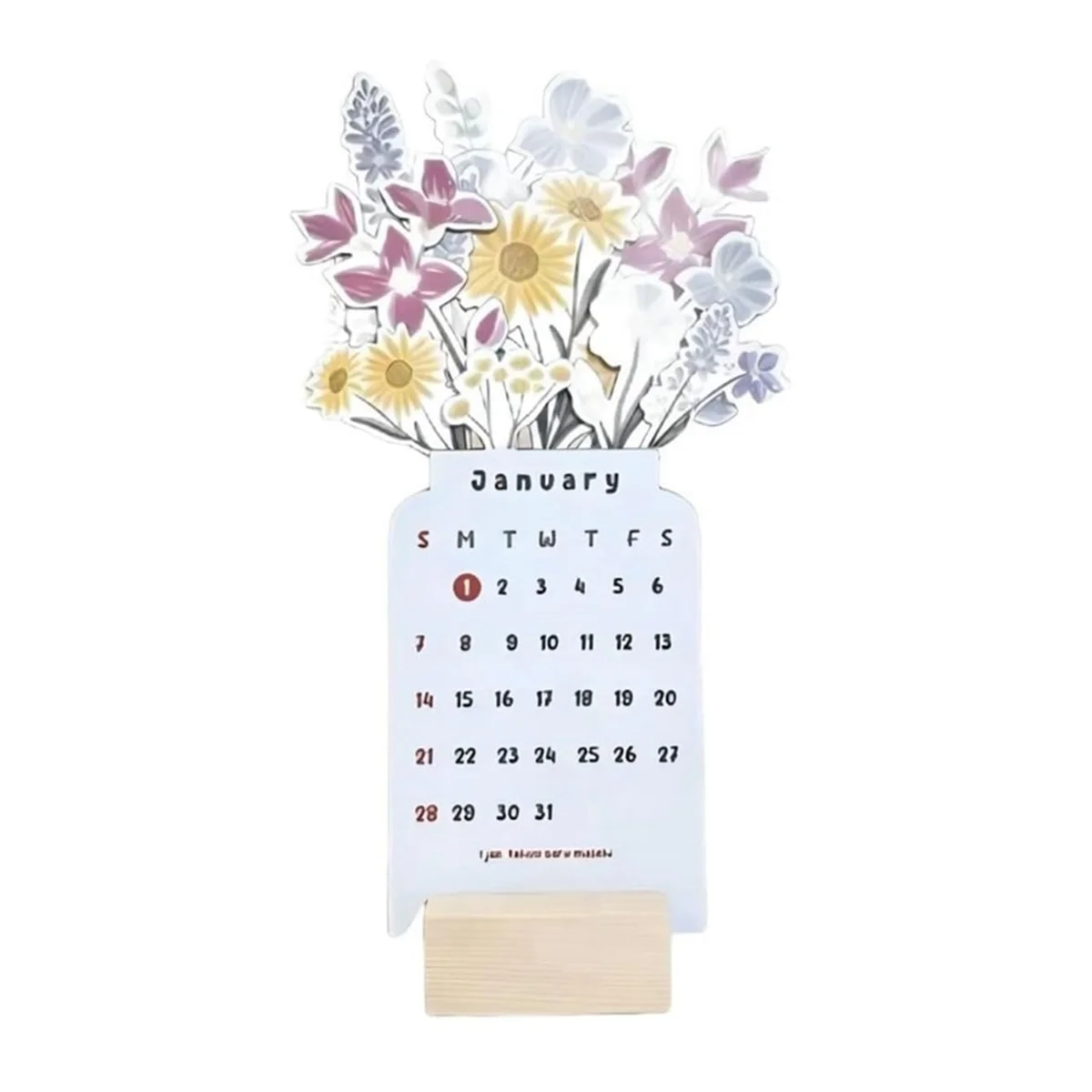 

2024 Calendar,2024 Bloomy Flowers Desk Calendar, Small Desk Calendar, Funny Unique Bloomy Flower Desk Calendar 2024