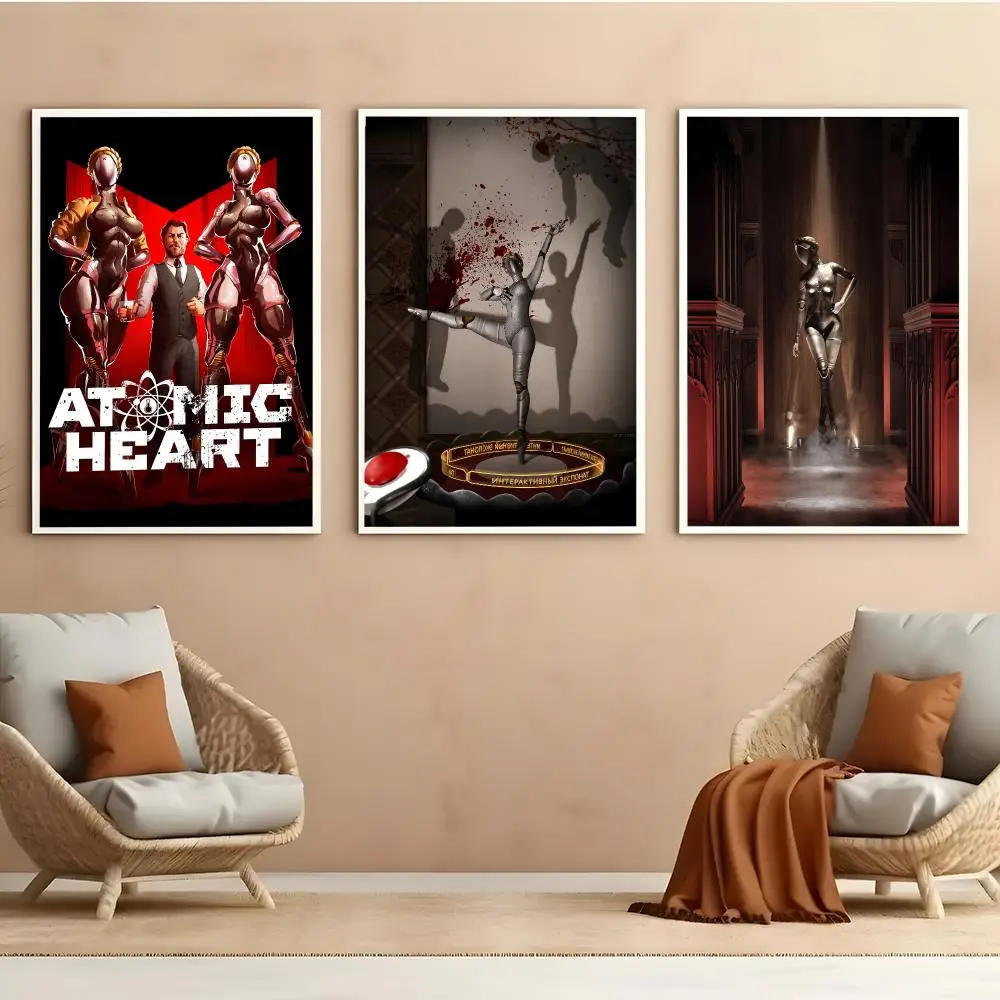 Game A-Atomic Heart Poster Aesthetic HD PVC Wall Art - Waterproof Wear Resistant For Home Hotel Bar