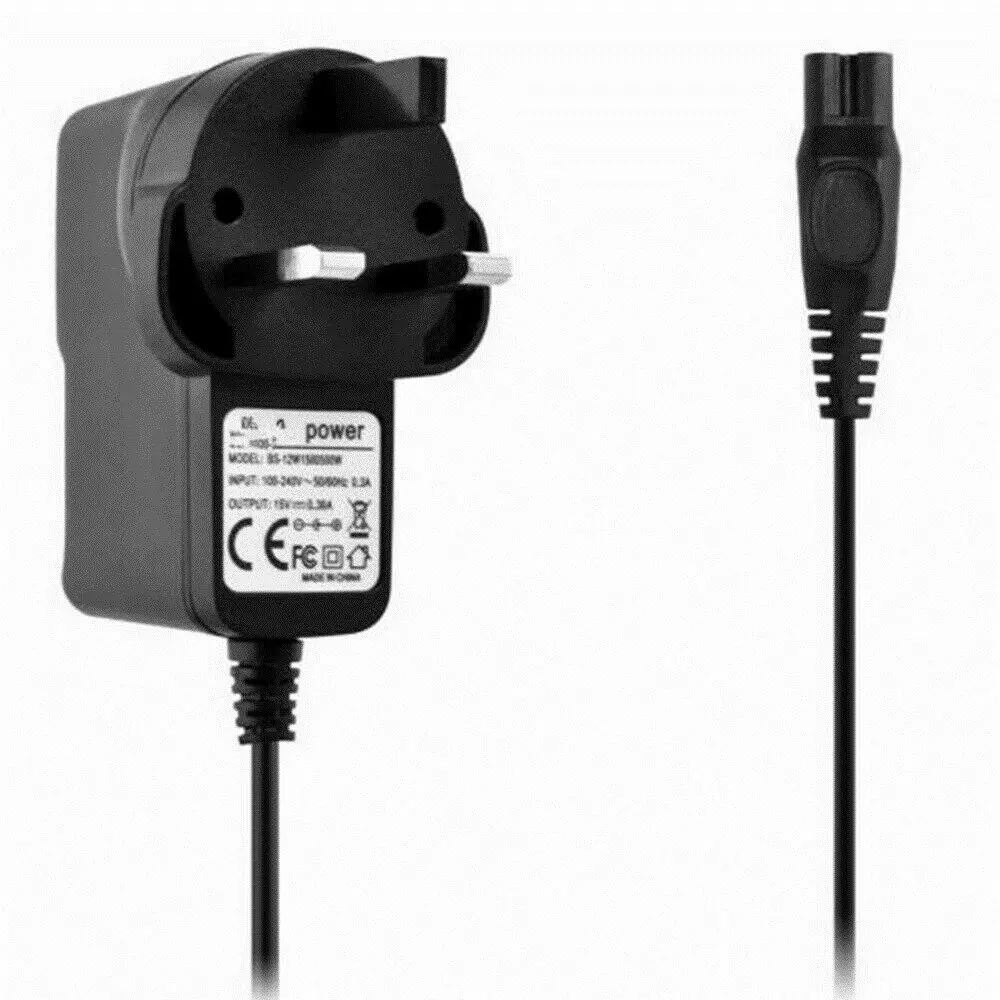 15V Power Charger Cable Cord Lead UK Plug for Philips Shaver HQ8505 Series 3000