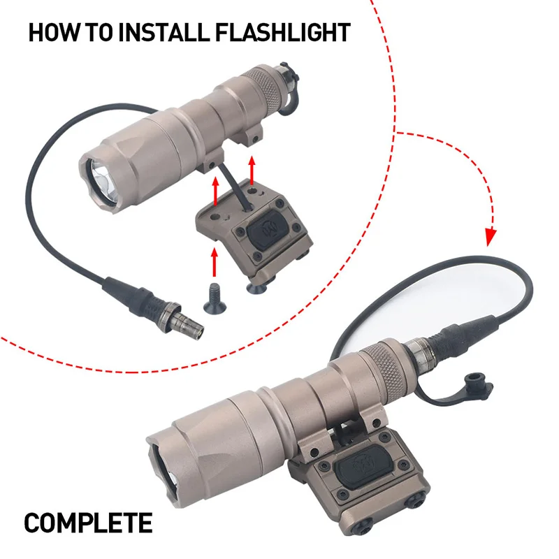 Imagem -04 - Tactical Airsoft Pressão Controle Remoto Interruptor Estendido Lanterna Indicador Laser Caça Arma Gun Acessório se Fits 20 Milímetros Rail