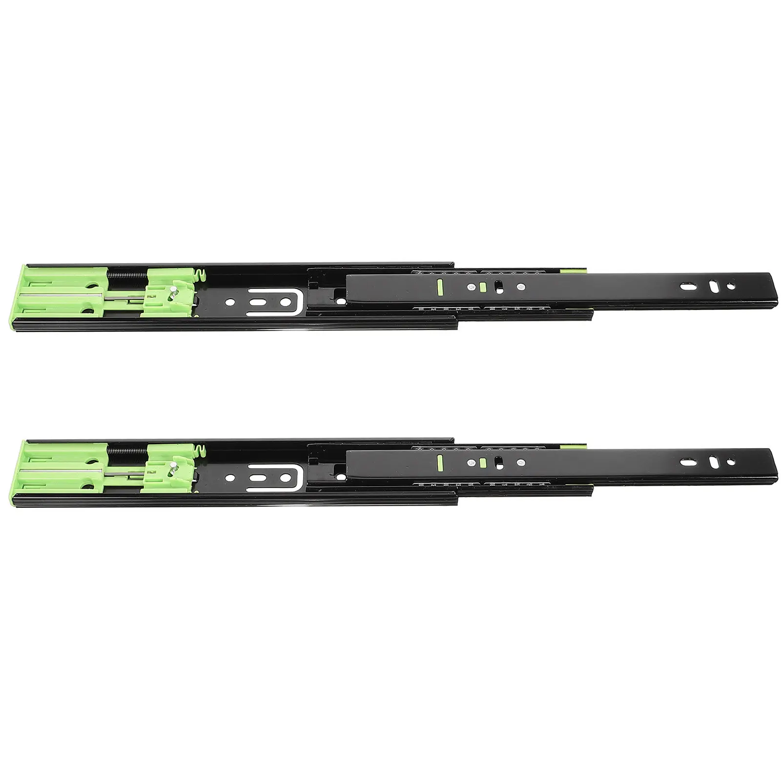 

2 шт. усиленные широкие направляющие для выдвижных ящиков из нержавеющей стали, боковое крепление, полный выдвижной ход, 3 секции, бесшумные демпферные направляющие для шкафов