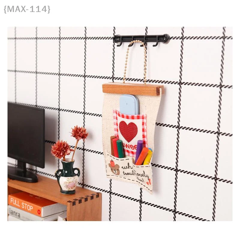 {MAX-114} حقيبة تخزين جدارية صغيرة لبيت الدمى 1/12، جيوب معلقة لتزيين المشهد الصغير ودعائم الصور