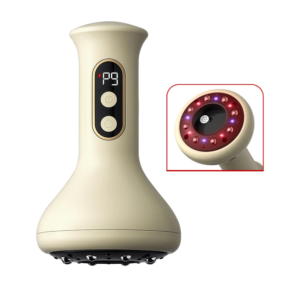 Electric Cupping Device Rechargeable Suction Cup Cellulite Massage Cordless Vacuum Massage Jars with Heat Gua Sha Tool 9 Levels