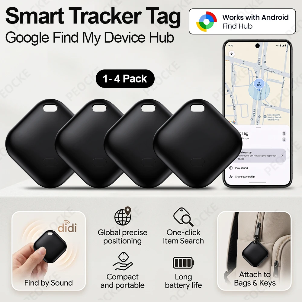 Traceur GPS intelligent Android, étiquette de localisation anti-perte, localisateur Bluetooth, alternative à AirTag, détecteur d'objets, fonctionne avec Google Find Hub