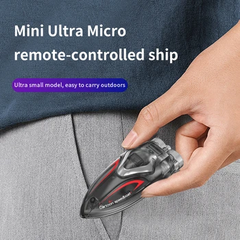 Mini RC boat LED handheld remote control speedboat inflatable swimming pool bath toys boys girls gift two players water game