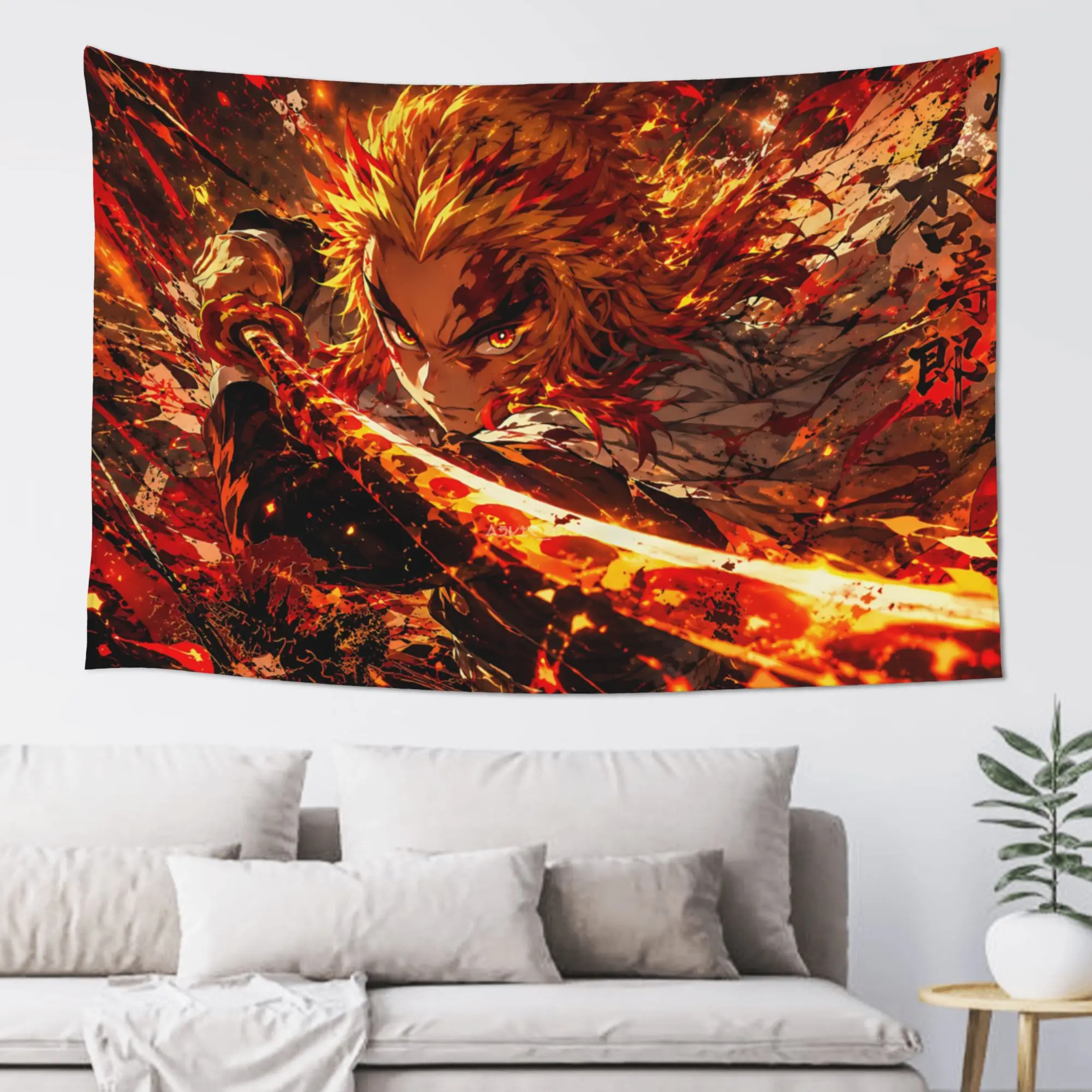 Customized Demon Slayer Cutecore Tapestry  Wall Hanging Blanket Tapestry Home Decor Items Wall Decorations
