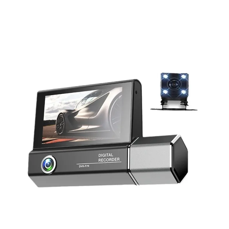 3-Lens video high definition 1080P in front of the car, in   car and after  car, multi-language recording at   same time,