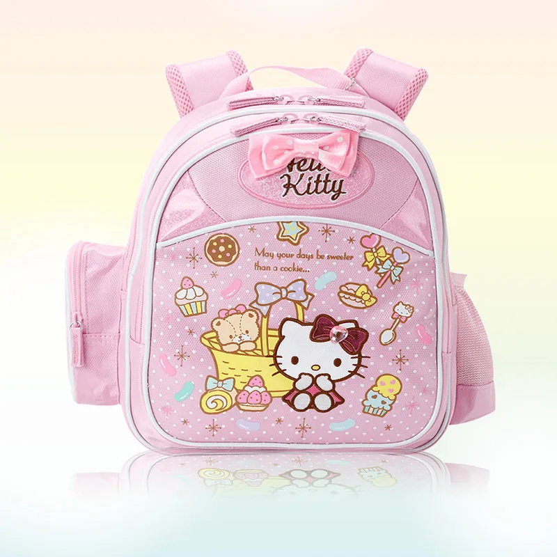 Hello Kitty plecak do przedszkola lekkie torby Sanrio śliczne dzieci Cartoon dziewczyny plecak dla malucha poliester Kawaii torba mała Bookbag