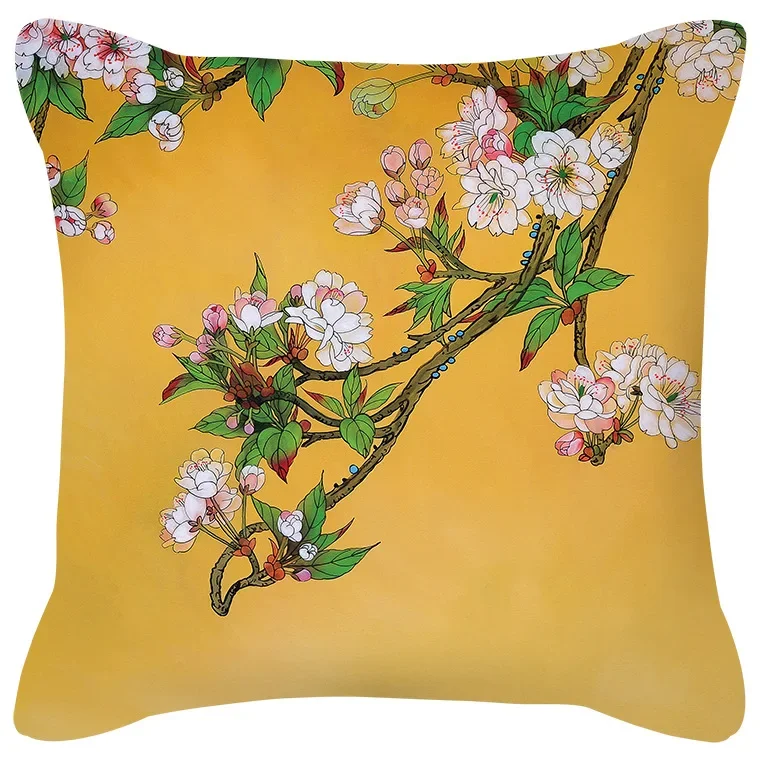 Cojín de flor de ciruelo، ألموهادا دي سيريزا وجيبارو فلامنكو، ديكورات بارا الهوغار، سيلا، أريكة، فوندا دي ألموهادا أميريلا #5
