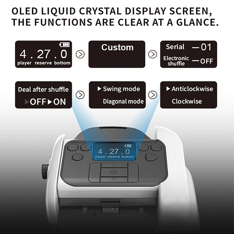 آلة التعامل مع الورق الأوتوماتيكية 2 في 1 360 درجة ° جهاز بوكر لتاجر البطاقات الدوارة لألعاب الحفلات المنزلية الخارجية #3