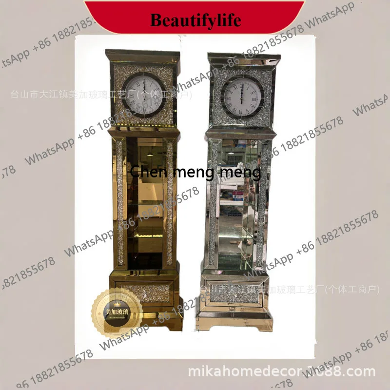 d178 New European and American style diamond glass grandfather clock living room atmospheric floor clock