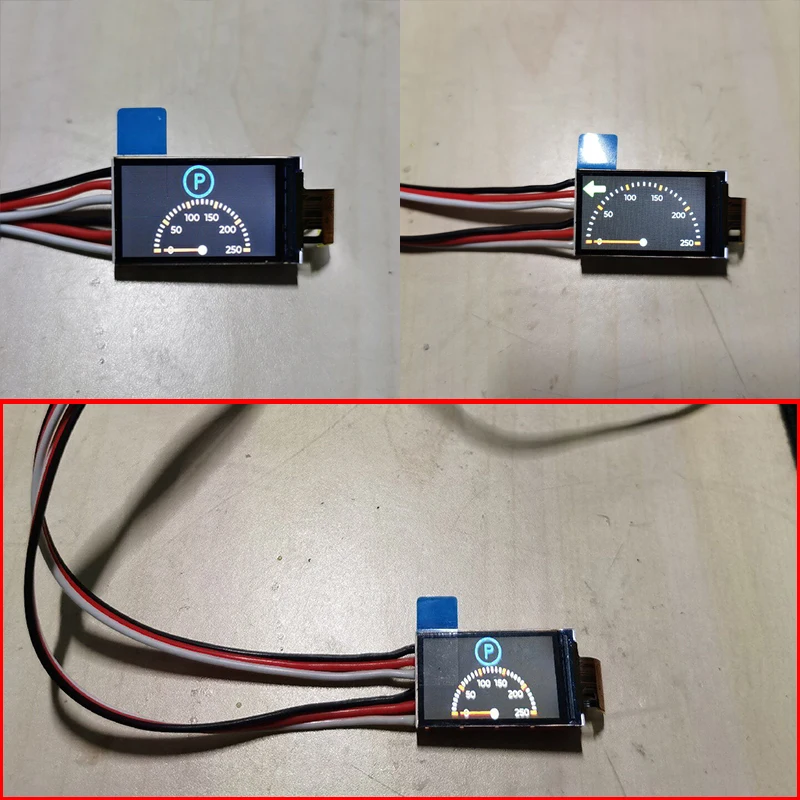 Interior Central Control Instrument Panel 1.14-inch Linkage Display, Speed Turn Signal Indicator 1/10 1/14 Remote Control Car