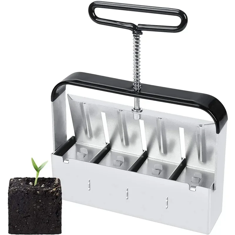 

Handheld Seedling Soil Blocker 2-Inch Soil Block Maker Stainless Steel Seedling Nursery Tools Durable Soils Blocking Garden Tool