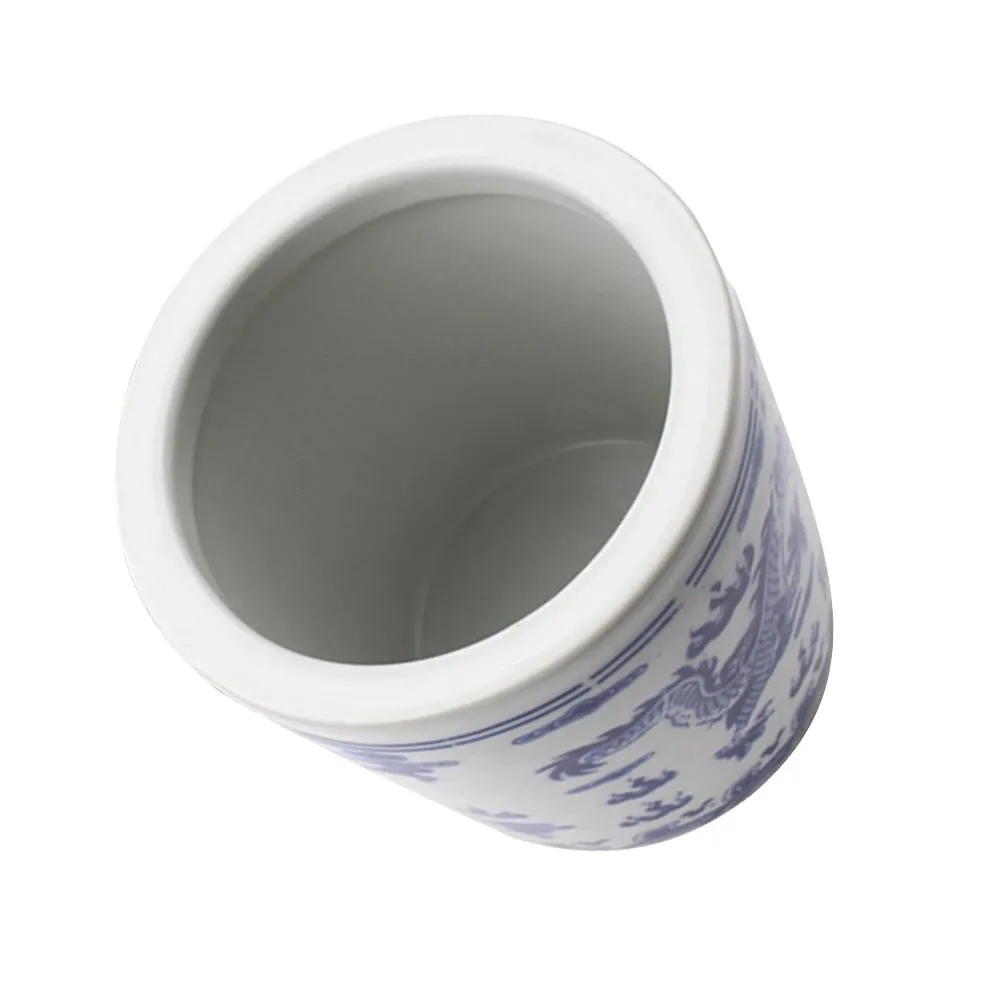 

1Pcs Celadon Porcelain Pen Holder Exquisite Workmanship Multi-Functional Desktop Organizer for Office Room Decor Retro Ceramic