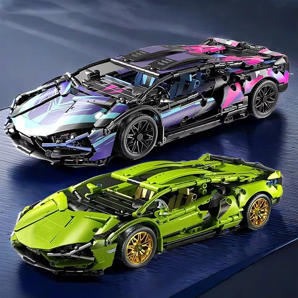 Technical Racing Sport Car 1280Pcs Model Building Blocks City Mechanical Speed Vehicle Supercar Brick DIY Toy Kids Birthday Gift