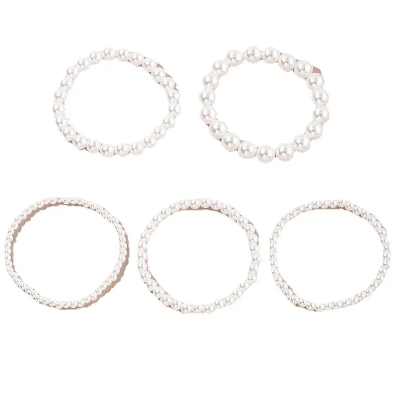 Pearl Beaded Bracelet Female 4/6/8/10/14MM Elastic String Bracelet Hand Jewelry Imitation Pearl Bracelet