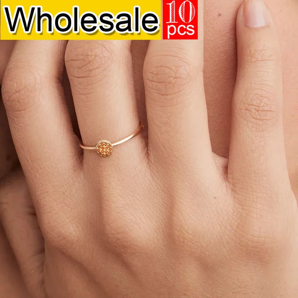 

women 10PCS Zirconia Birthstone Ring Stainless Steel Colorful Ring Anniversary Gift Women's Fine Wedding Jewelry Wholesale