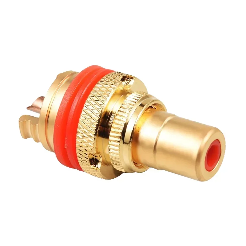 5/20PCS Copper Gold Plated Audiophile RCA Female RCA Jack Plug CMC RCA Socket For Speakers Terminals Audio Wire Connectors Panel