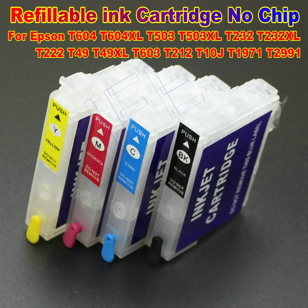 T503 Printer Ink Cartridges T232 For Epson T604 T604XL T503 T503XL T232 T232XL T222 T49 T49XL T603 T212 T10J T1971 T2991 No Chip