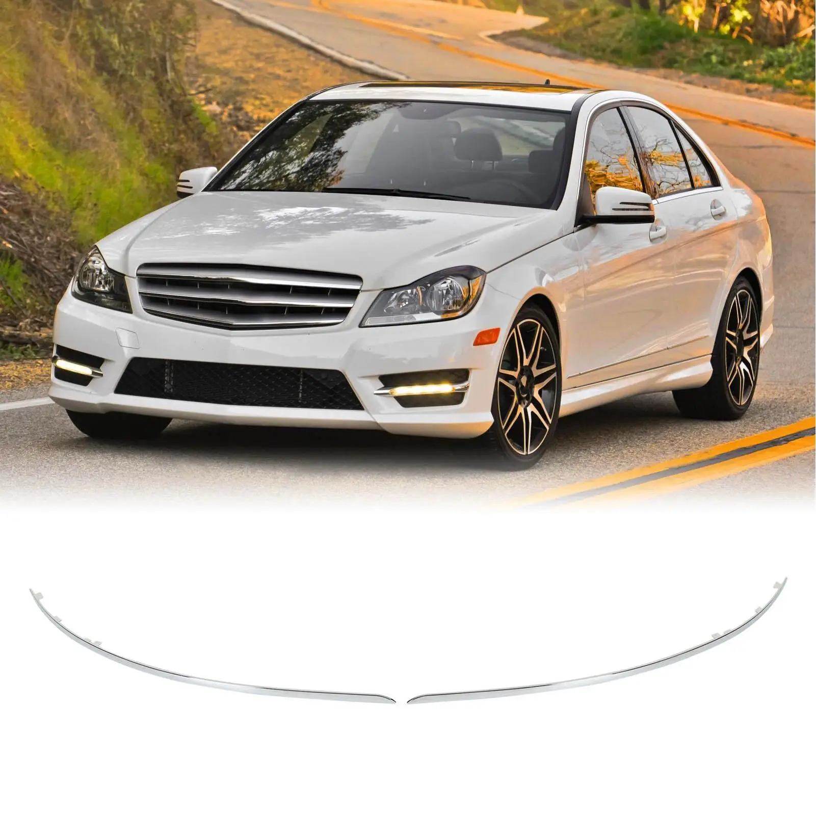 Rear Bumper Molding Trim ABS Chrome Direct Fit Left Right Easy Installation 2048850921 for c230 C30 0 c350 with Sport Pkg