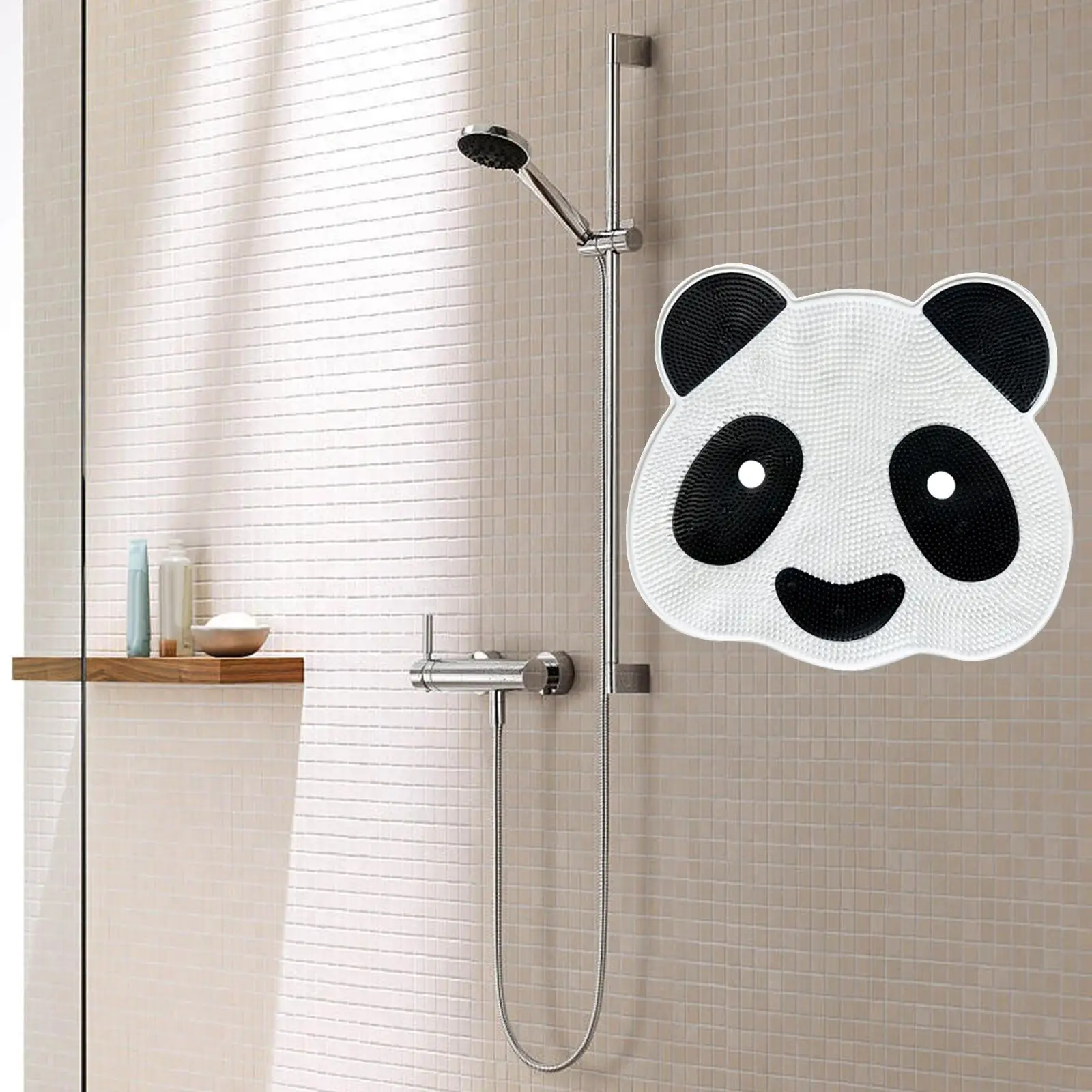 Back Scrubber for Shower with Suction Cups Sturdy Wall Mounted Back Scrubber Bath Massage Pad Nonslip Foot Cleaner Panda Shape