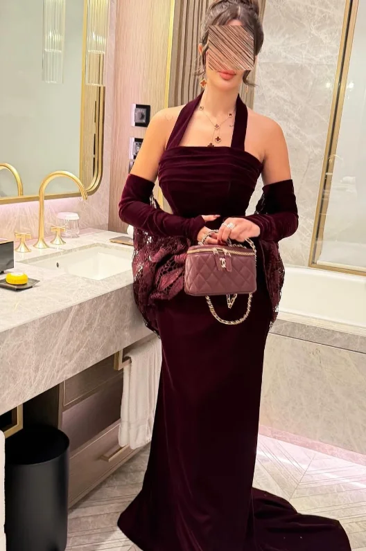 高品質のカスタムメイド、ストラップレス、ホルターネック、床丈の赤いロングドレス、Aライン、エレガントなドレス、女性用、結婚式、パーティー、ドレス