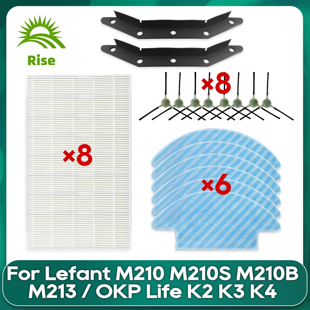 Kompatybilny dla lewego M210 M210S M210B M213 / OKP Life K2 K3 K4 gumowy pasek skrobak przyssawkowy boczny pędzel Hepa filtr Mop szmata