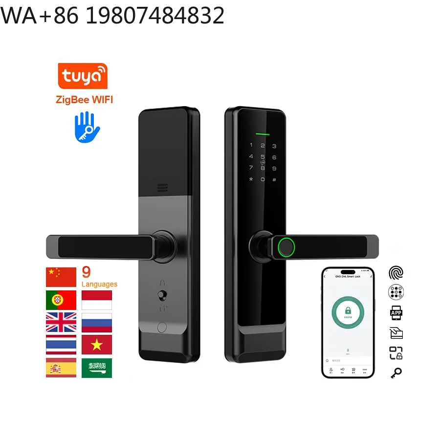 High Security WiFi Zigbee Smart Door Lock Touch Keypad Fast Fingerprint Unlock Villa Apartment Digital Security Lock