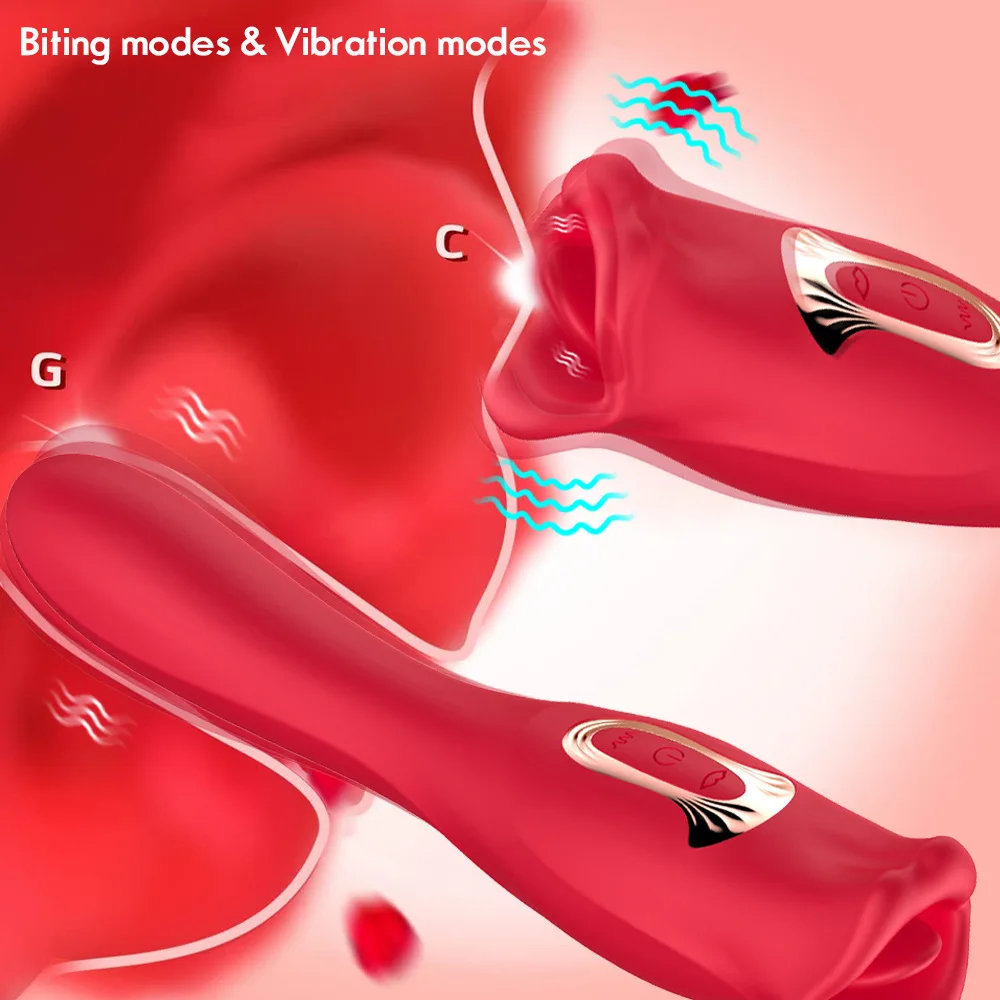 Female Vibrator Tongue Licking Clitoris High-frequency Vibration Masturbator 2-in-1 Sex Toy