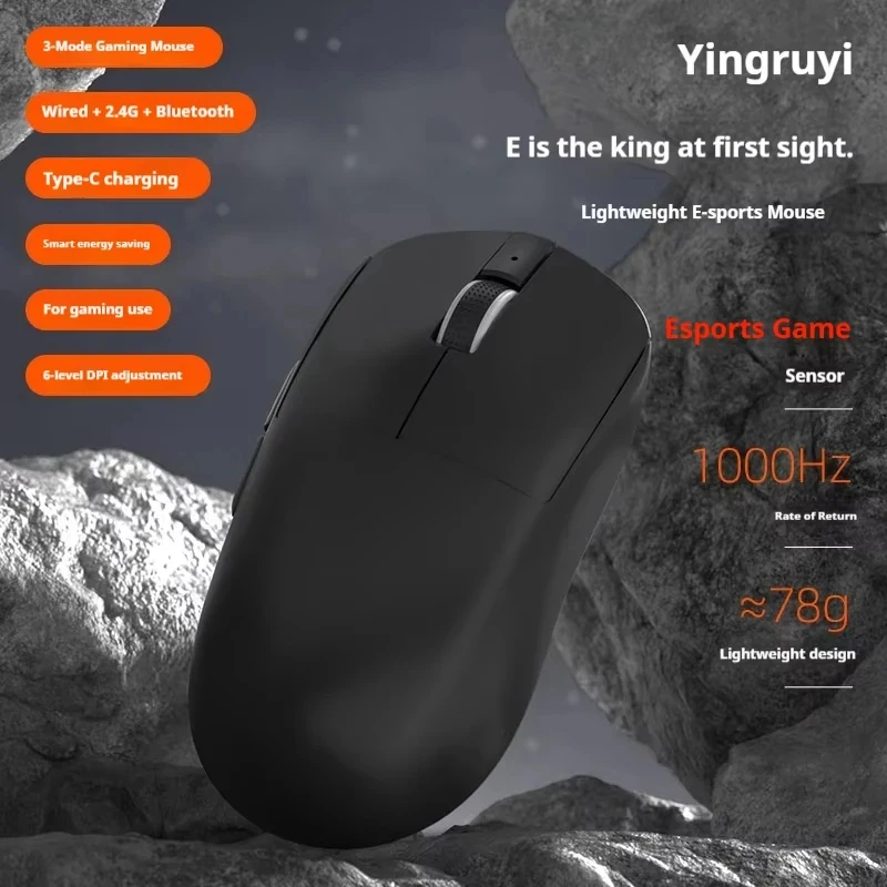 New Hot-Selling Tri-Mode Lightweight Silent Rechargeable Mouse - Wired, 2.4G Wireless & Bluetooth, Gaming Esports Mouse