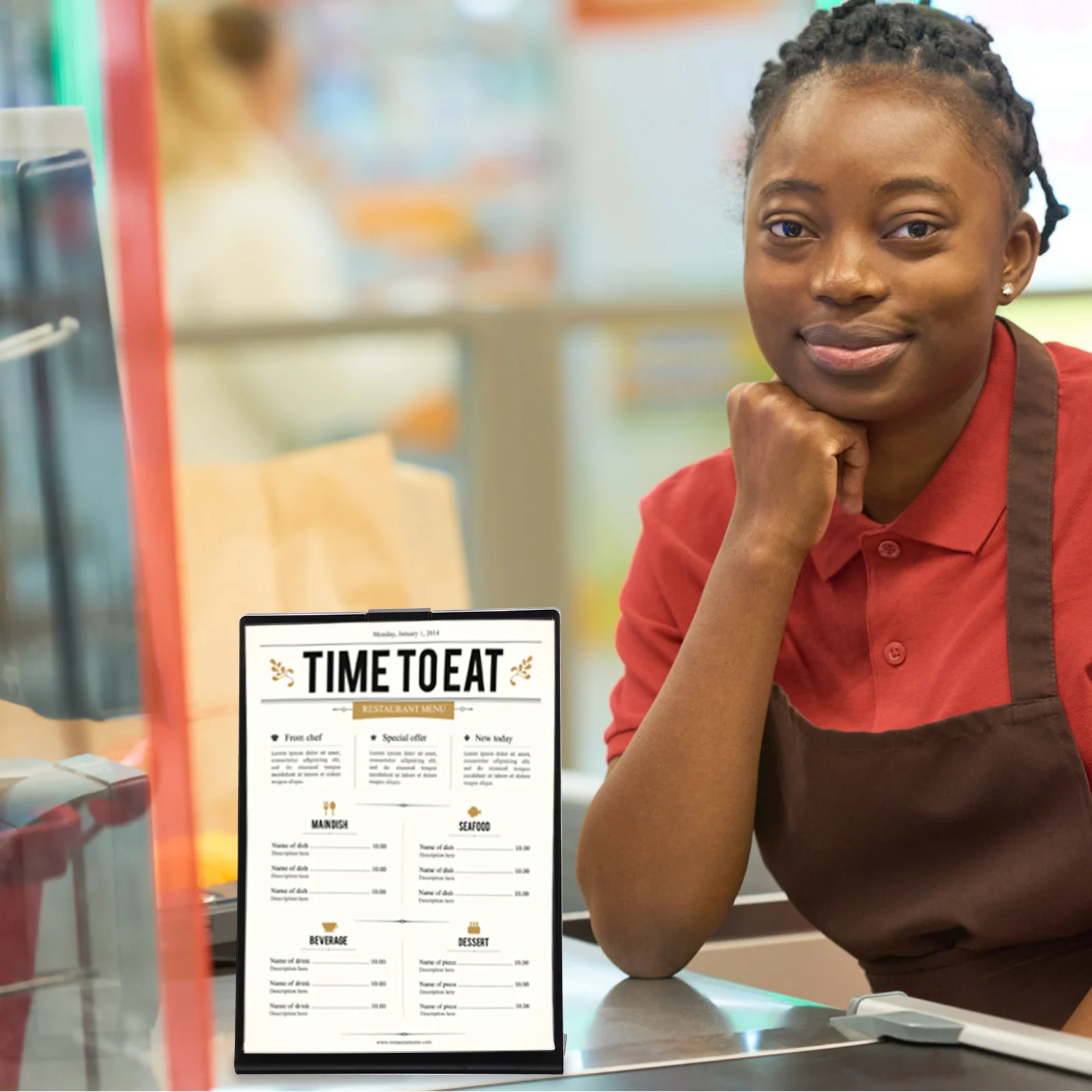 Tabletop Qr Code Sign Holder Clear Plastic Menu Display Stand Price Tag Holder for Shops Restaurant Counters