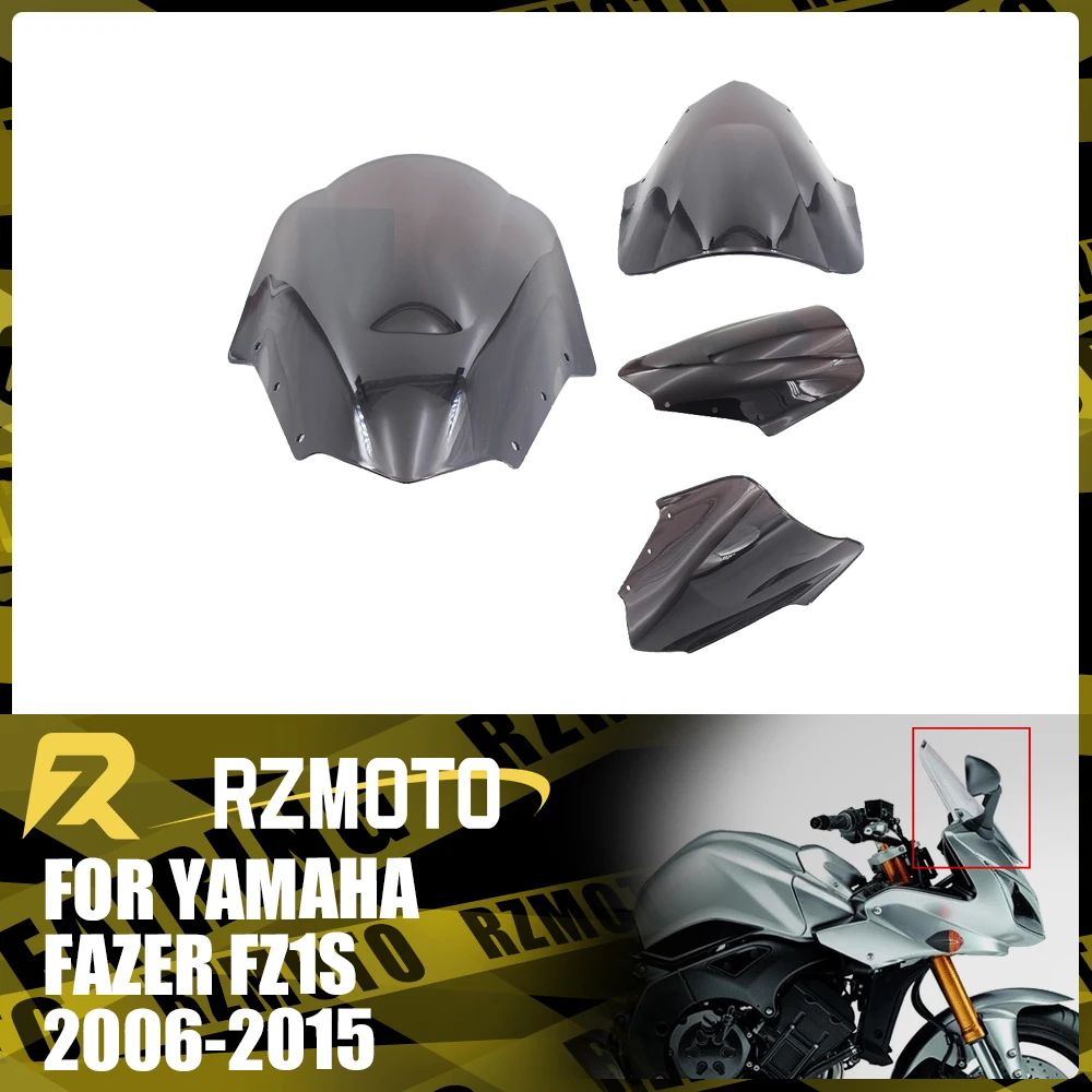 

Motorcycle Accessories Windshield For YAMAHA FAZER FZ1S 2006-2015 Front Double Bubble Wind Deflector Windscreen Black