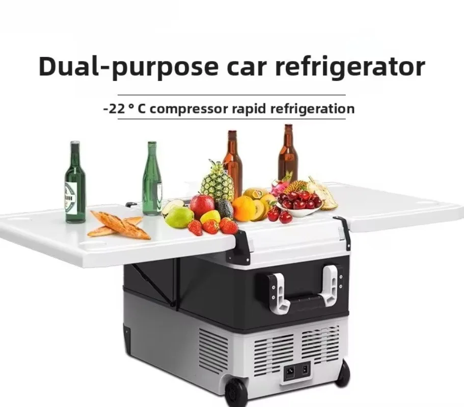 ثلاجة سيارة سعة 45 لترًا مع ضاغط تبريد 12 فولت، ثلاجة مركبة خارجية متعددة الوظائف