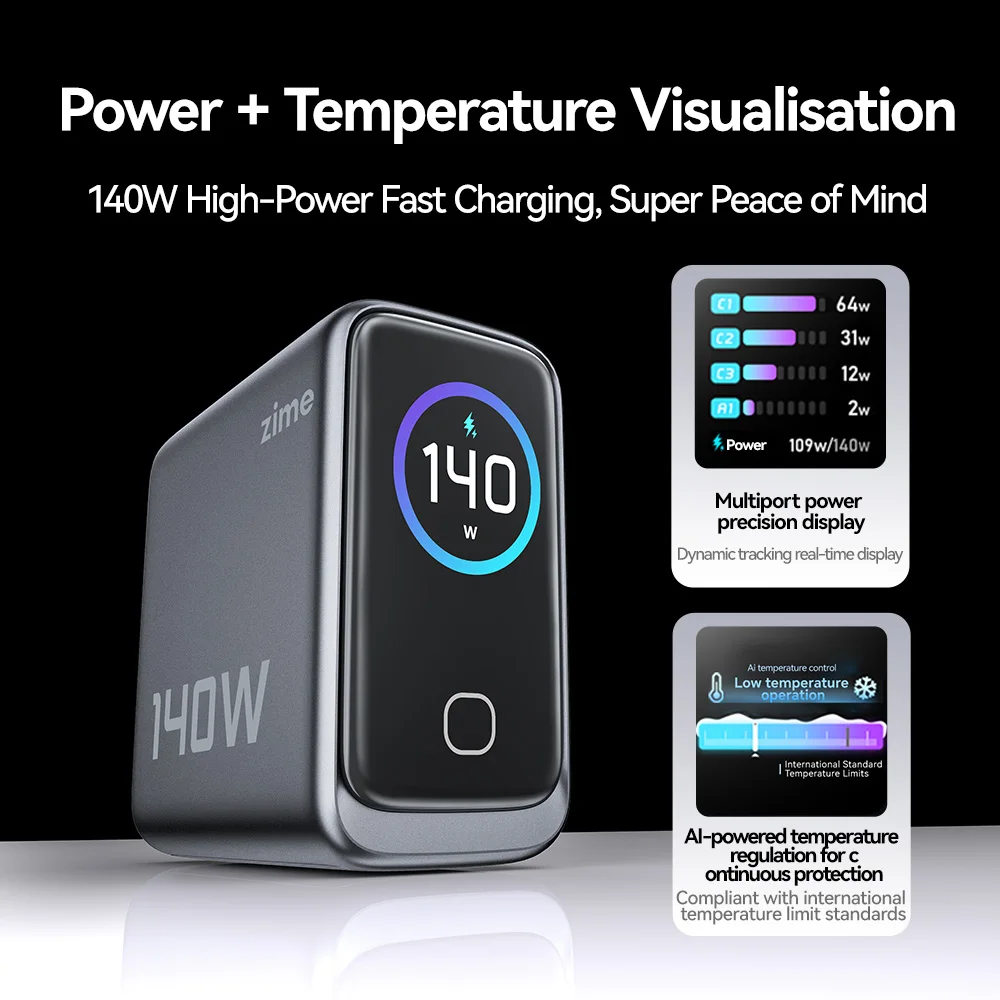 140W GaN USB-C PD Fast Charger - 3C1A for MacBook and iPhone