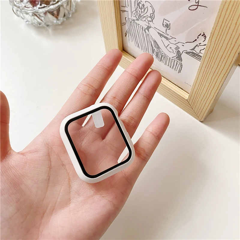 Case For Apple Watch Accessories 42mm 46mm Series 10/9/8/7/6/5/4/SE Hard PC bumper Tempered Glass iWatch 2 Pack Screen Protector