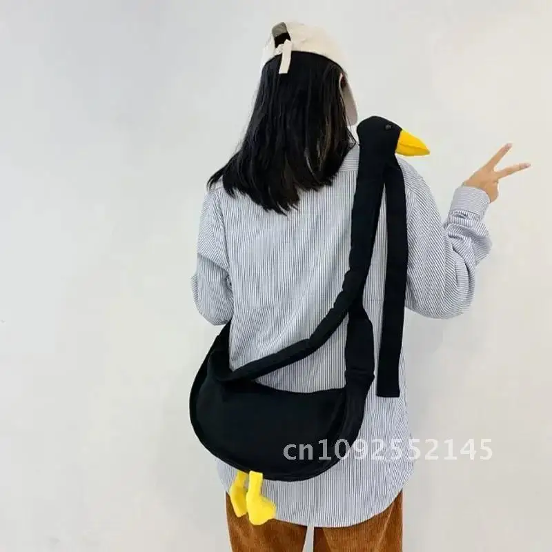 

Silly Tote Bag Girls Canvas Diagonal Bag Cute Duck Messenger Version Shoulder Youth Goose Casual Packs Women Fashion Bags