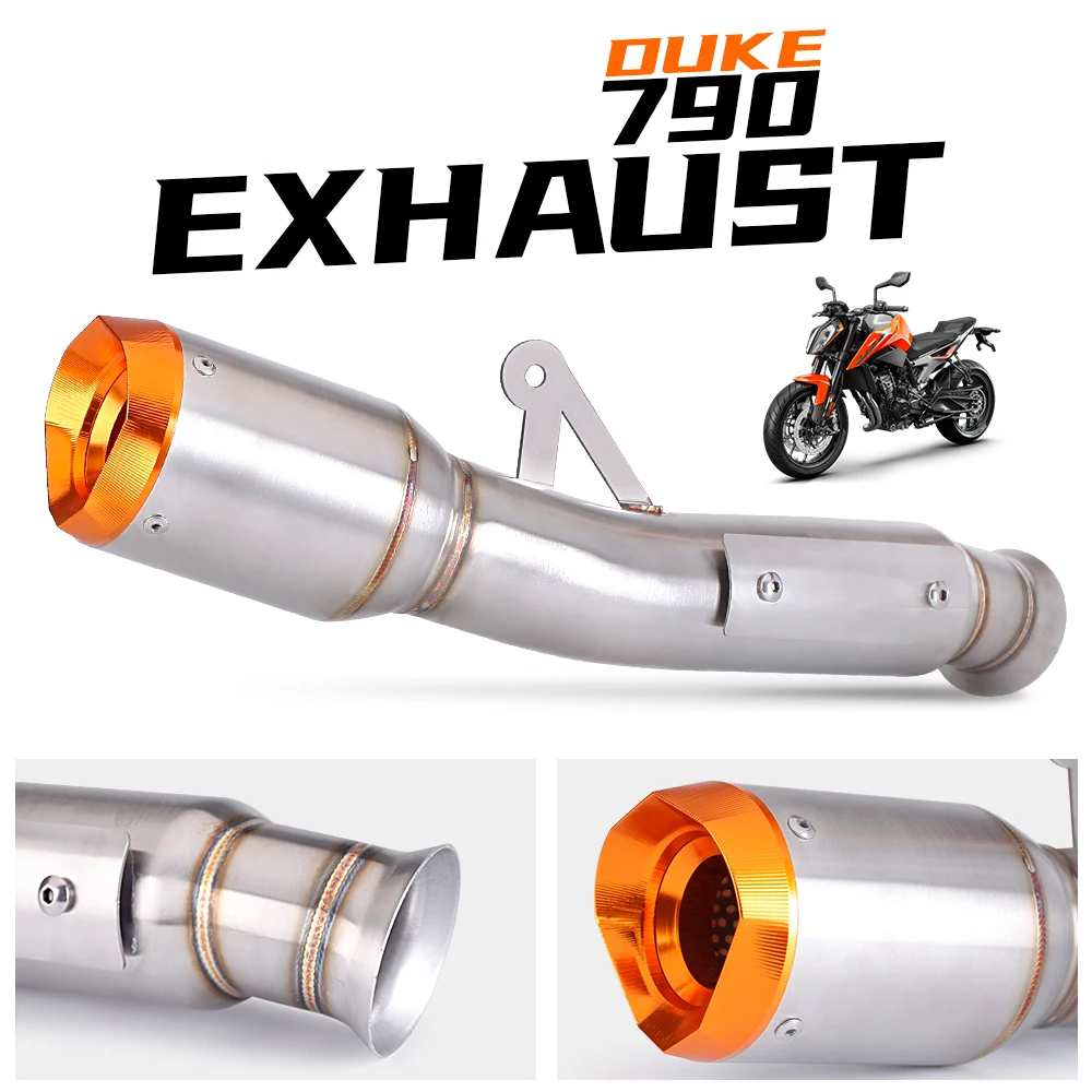 

For DUKE 790 motorcycle exhaust system integrated orange tail section slip-on exhaust muffler pipe