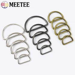 Meetee 20Pcs 15-50mm Metal D Ring Handbag Strap Connection Rings Bag Hardware Brass Accessories Belt Buckle Clasp Dog Carabiner