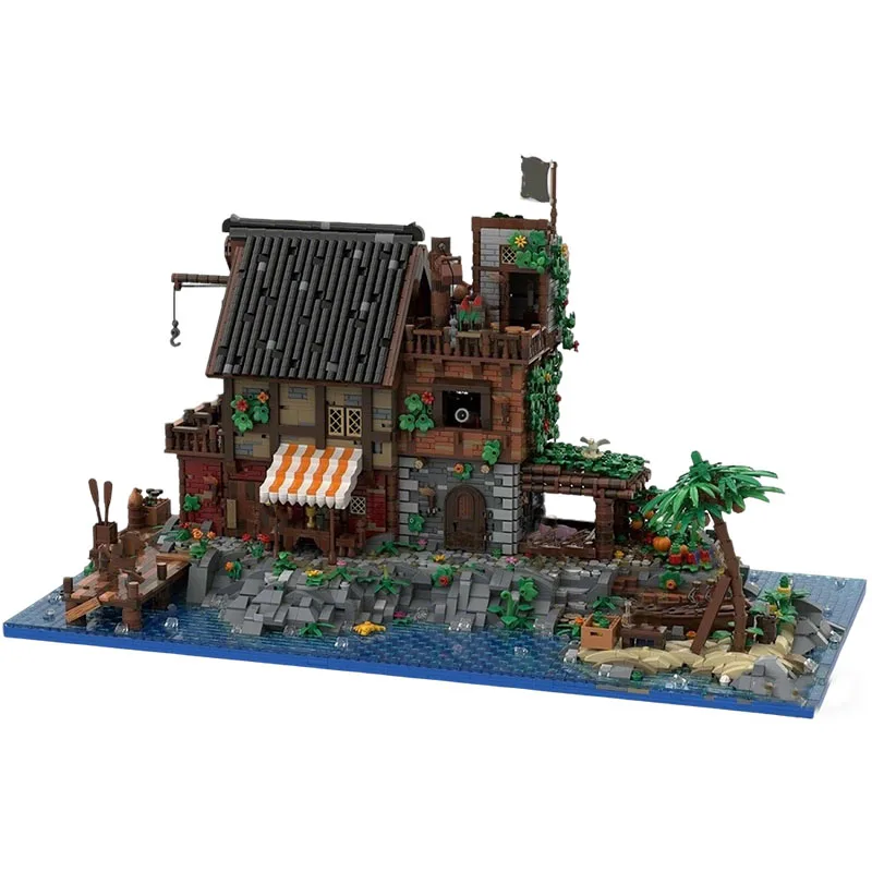 8625 PCS Medieval Pirate Van Island MOC Customize Modular Building Block Creative Design Educational DIY Boys Assembly Toy Gift