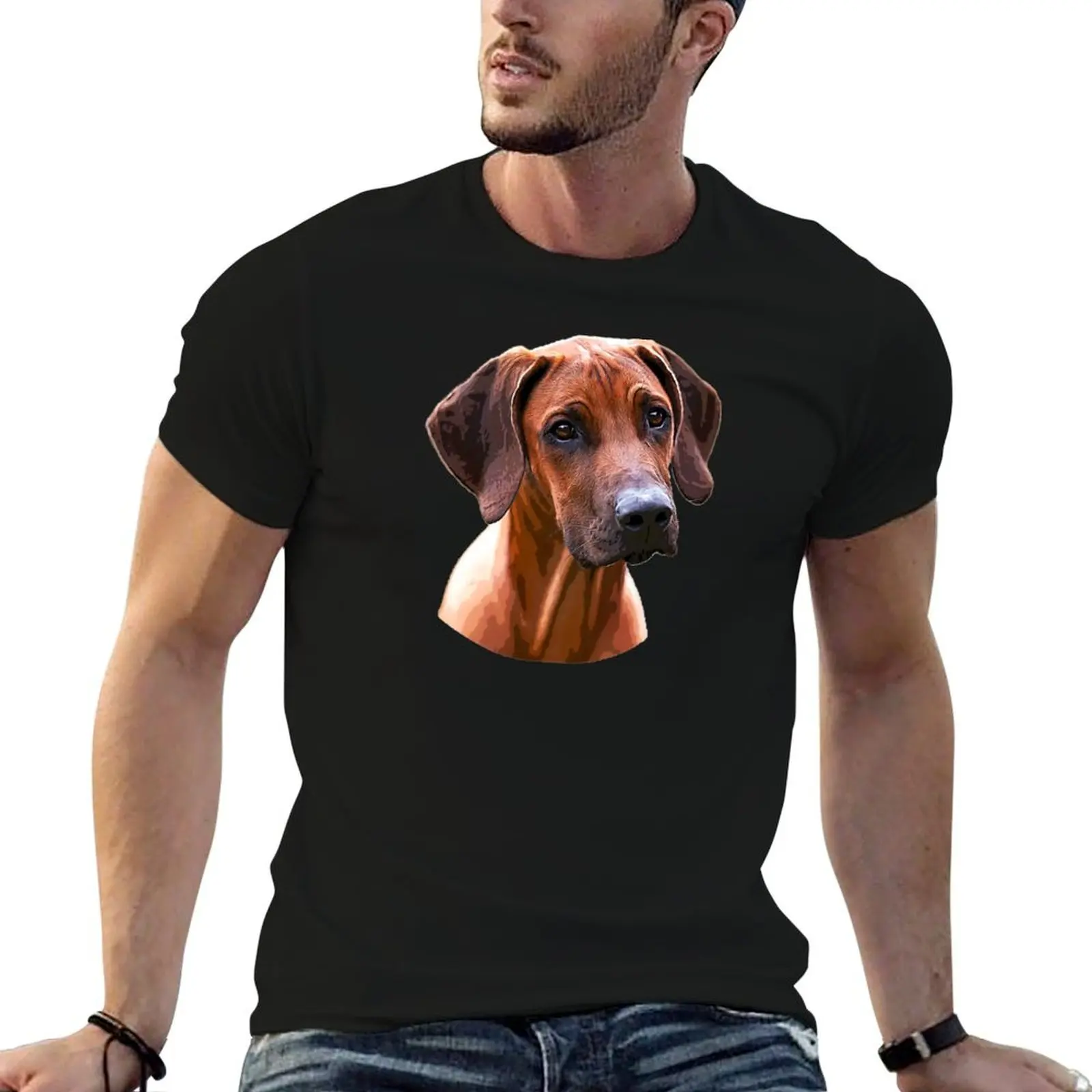 Rhodesian Ridgeback The Lion Hunting Dog T-Shirt Breathable Basic Cotton T-Shirt