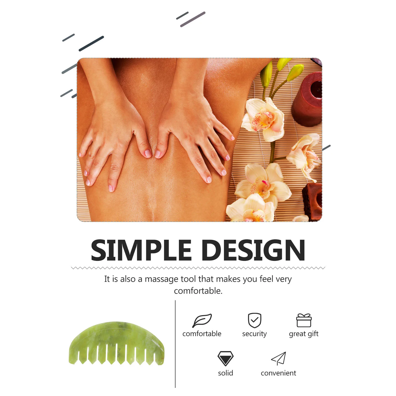 

Креативная нефритовая массажная расческа, надежный массажер для кожи головы, изысканное мастерство, идеальный подарок для семейного массажера, простая массажная расческа