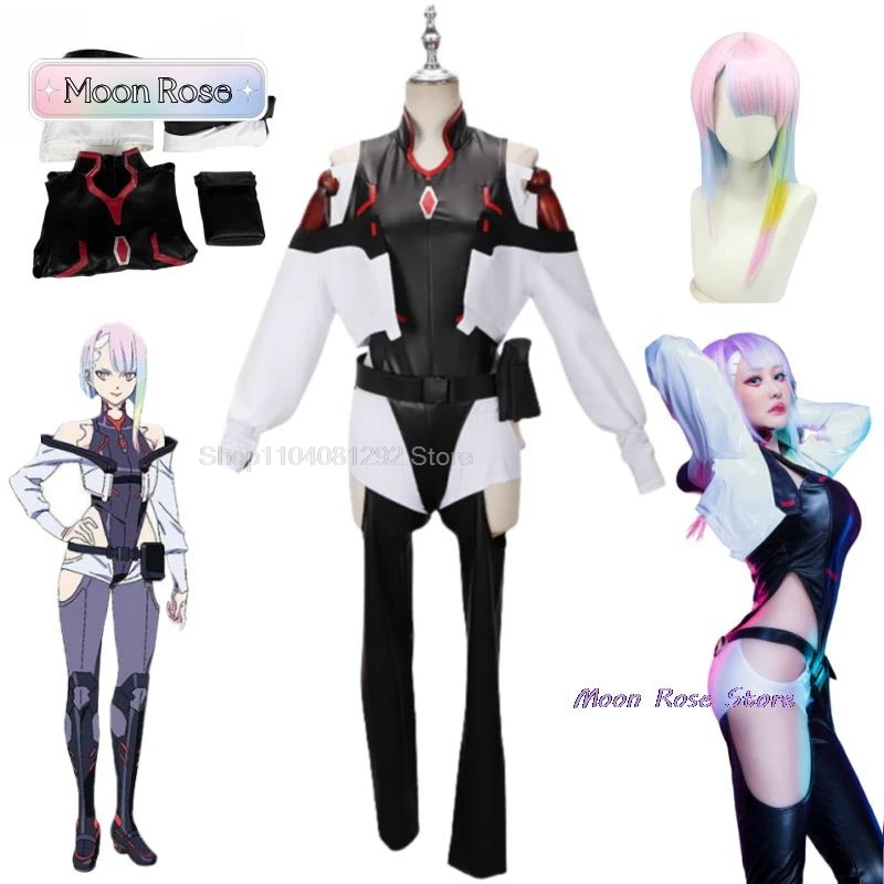 Game Cyber Lucy Kostuum Punk Cosplay Anime Sexy Vrouwen Bodysuit Jumpsuit Lucy Pruik Rollenspel Uniform Halloween Kleding