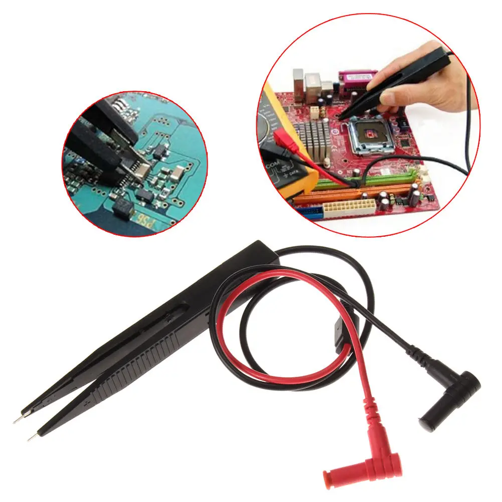 SMD SMT Chip Test Clip Lead Probe Digital Multimeter Meter Tweezer Capacitor Resistance Tweezers Hand Tool