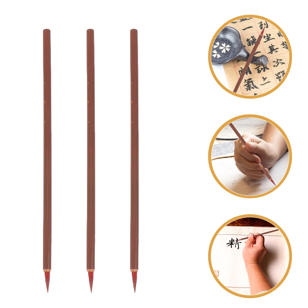 

3pcs Chinese Calligraphy Fine Tip Traditional Painting For Artists Beginners Ink Writing Pens Chinese Calligraphy Drawing Brush