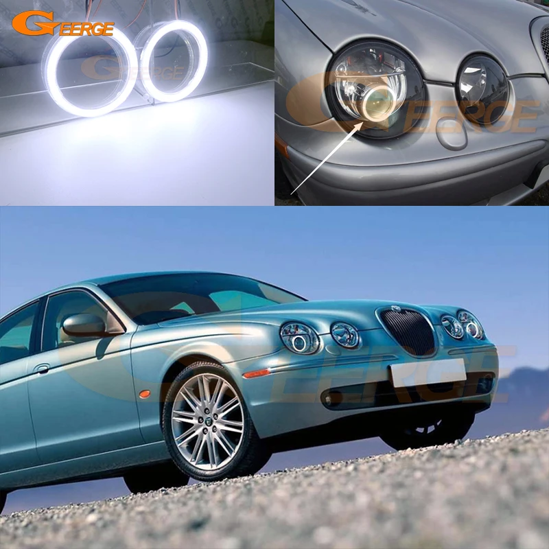 

Для Jaguar S Type S-Type X200 2003 2004 2005 2006 2007 2008 ксеноновые фары ультра яркие COB светодиодные ангельские глазки Halo кольца дневной свет