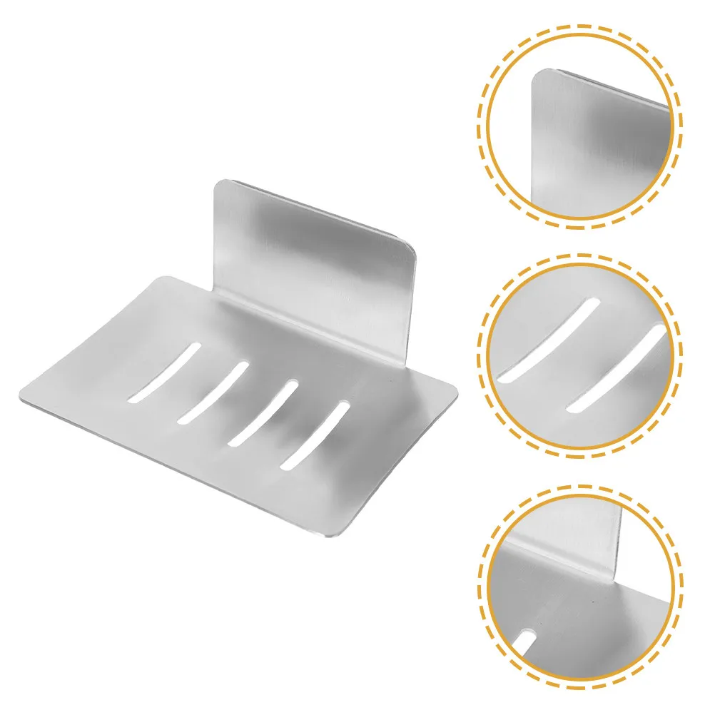 

Stainless Steel Draining Soap Tray Adhesive Bathroom Soap Holder for Shower Kitchen Countertop Bathtub Rustproof Waterproof Easy
