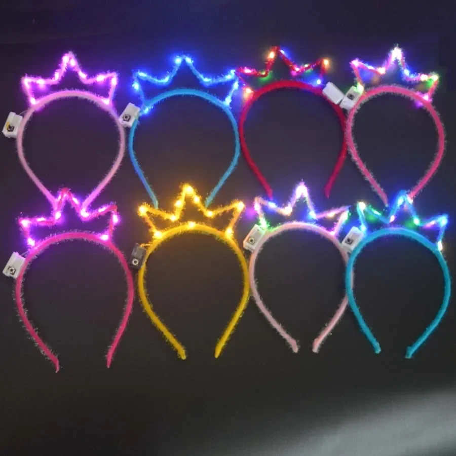 

20pcs Kids Adult Flashing Light up Crown Tiara Headband Glow Party Birthday Luminous Costume Gift Wedding Festival