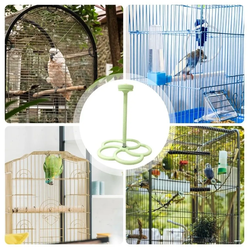 Treat Dispenser Rotating Windmill Cage Toy Parrot Entertainment Mental Stimulation Interactive Parrot Toy Bird Cage Perch