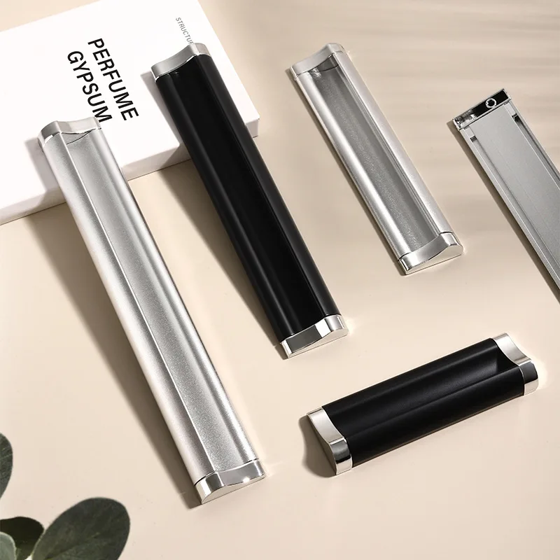 Cabinet Handle Modern Minimalist Matte Silver Drawer Wardrobe Aluminum Alloy Handle Bedside Table Home Handle Flat Buckle