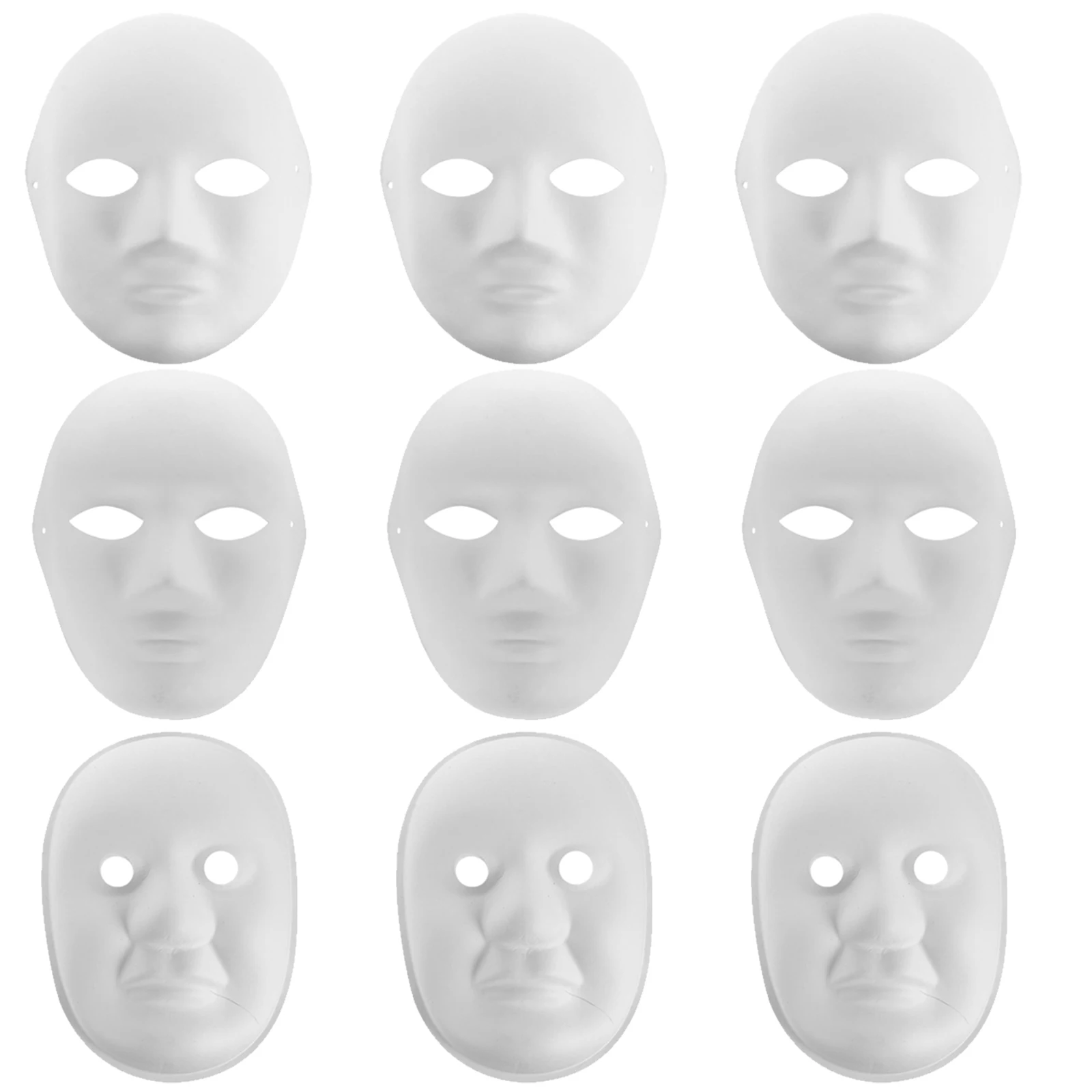 9 Pcs 흰색 마스크 DIY 배아 종이 가장 무도회 할로윈 코스프레 액세서리 코스프레 소품 파티 액세서리 H 만든 장난감
